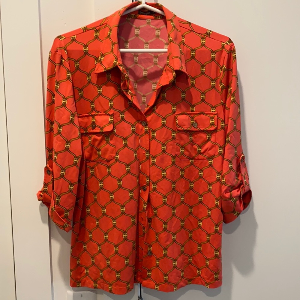 Beautiful vintage J Mac Laughlin blouse XL spandex